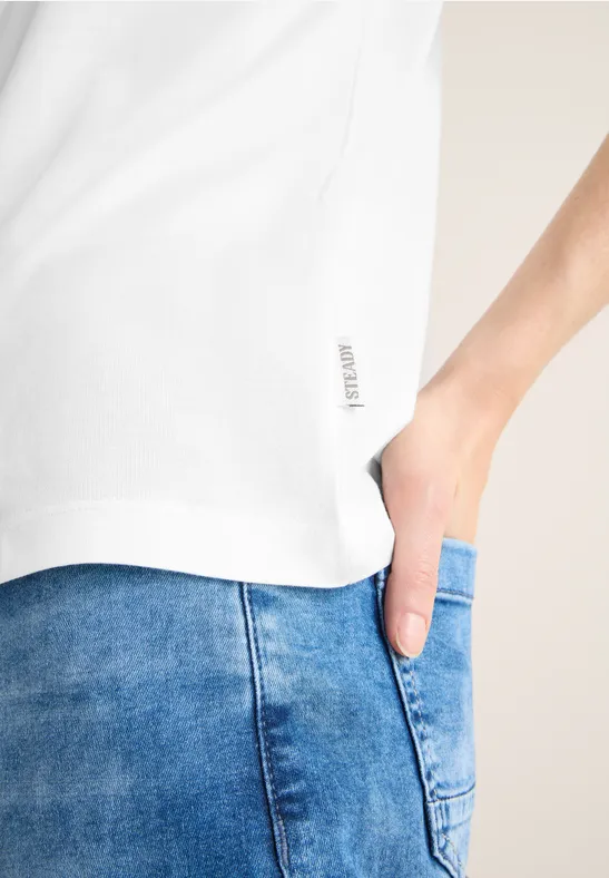 T-Shirt mit Frontprint vanilla white