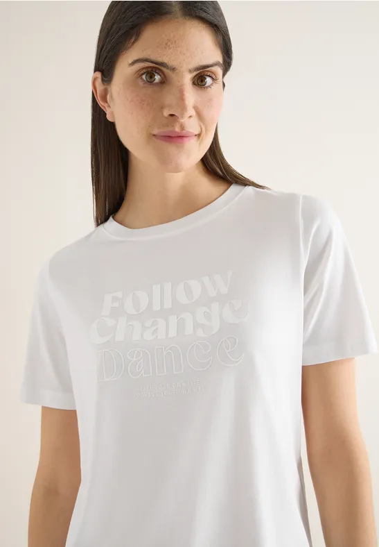 T-Shirt mit Frontprint vanilla white