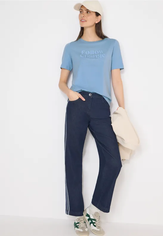 Shirt met print aan de voorkant cloud blue