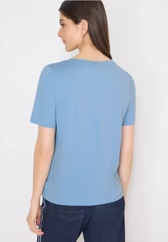 Shirt met print aan de voorkant cloud blue