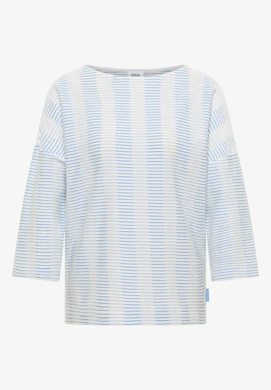 T-shirt à rayures structurées cloud blue