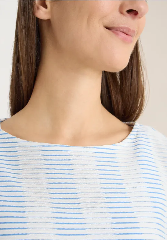 T-shirt à rayures structurées cloud blue