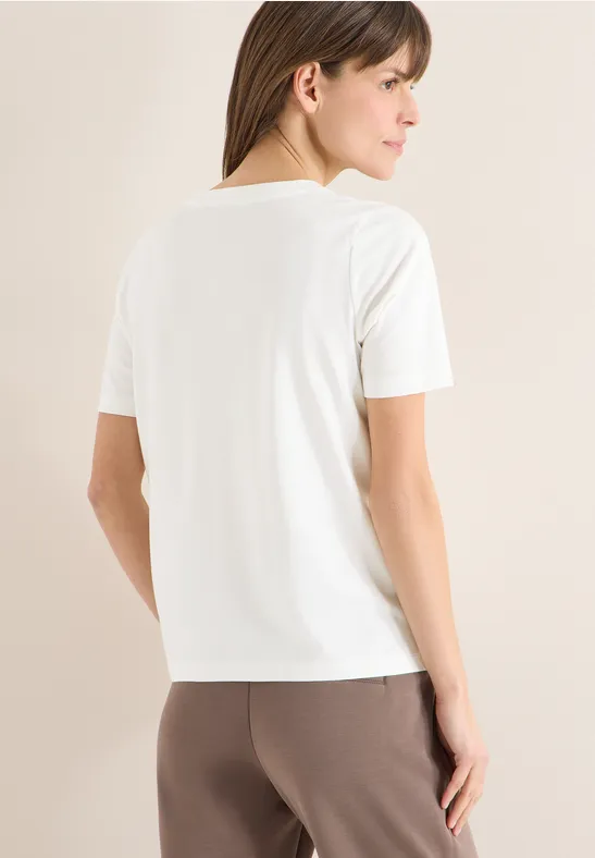 T-Shirt mit Frontprint vanilla white
