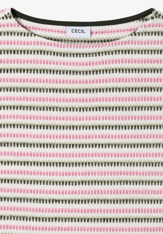 Gestreiftes Strukturshirt raw khaki