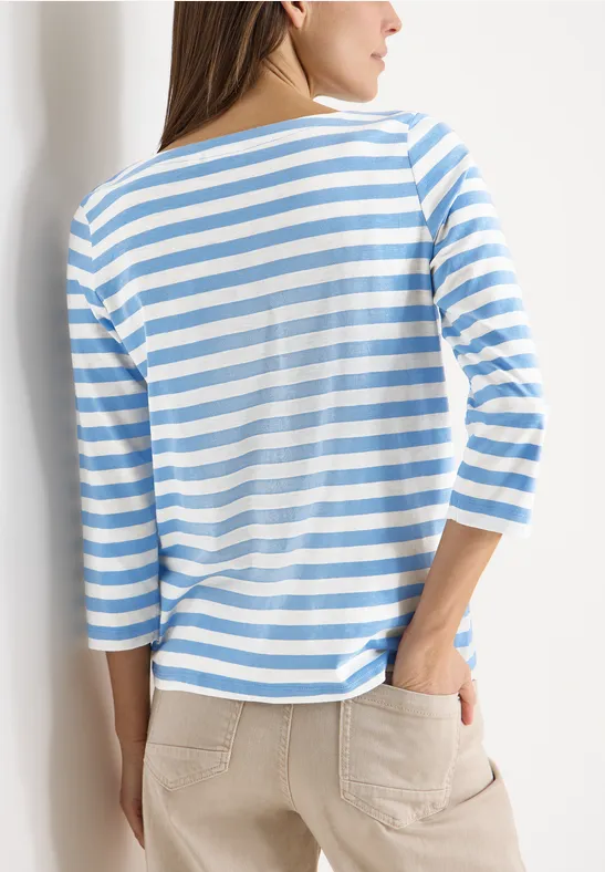 Gestreept basic shirt cloud blue