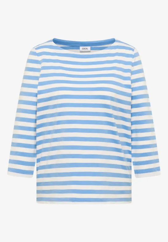 Gestreept basic shirt cloud blue