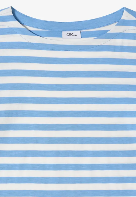 Gestreept basic shirt cloud blue