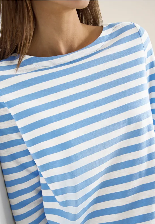 Gestreept basic shirt cloud blue