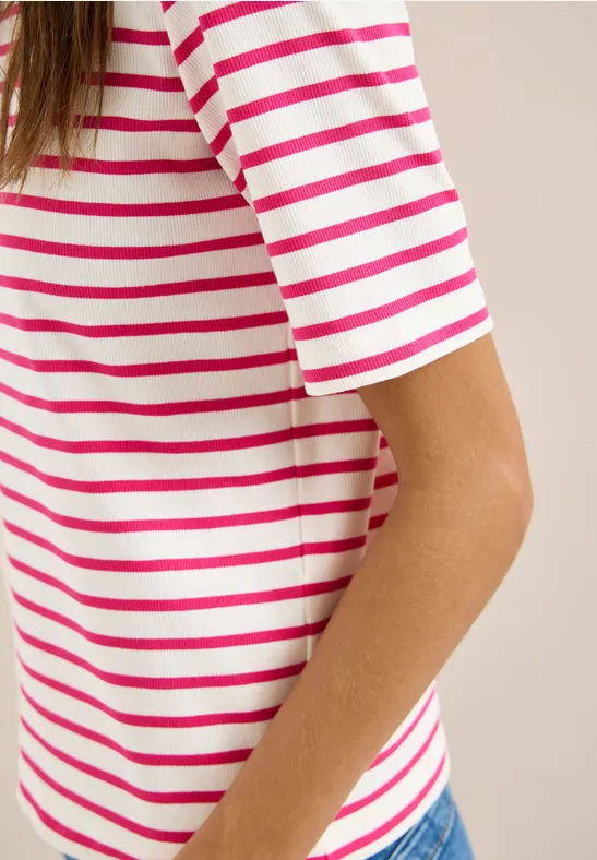 Gestreiftes T-Shirt beetroot pink