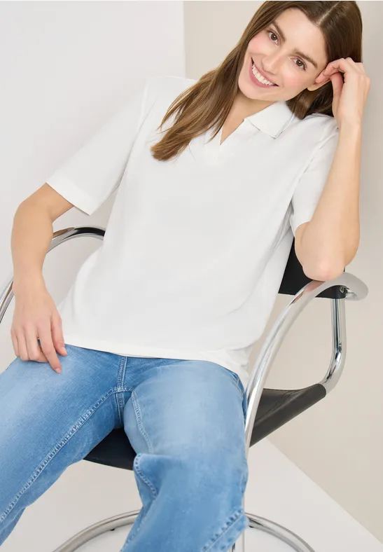 Piqué Poloshirt vanilla white