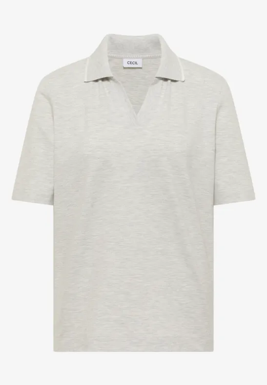 Piqué Poloshirt milky grey melange