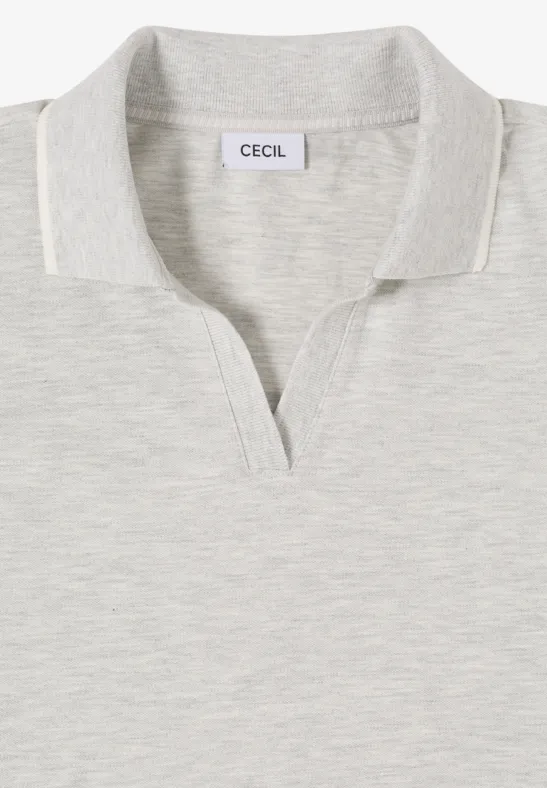 Piqué Poloshirt milky grey melange
