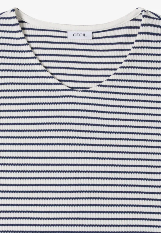 Koszulka z zaokrąglonym dekoltem w szpic sporty denim blue