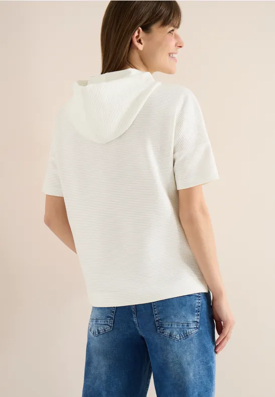 Hoodie Shirt in Unifarbe vanilla white