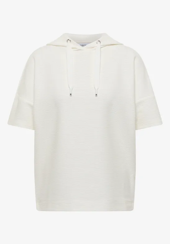 Hoodie Shirt in Unifarbe vanilla white