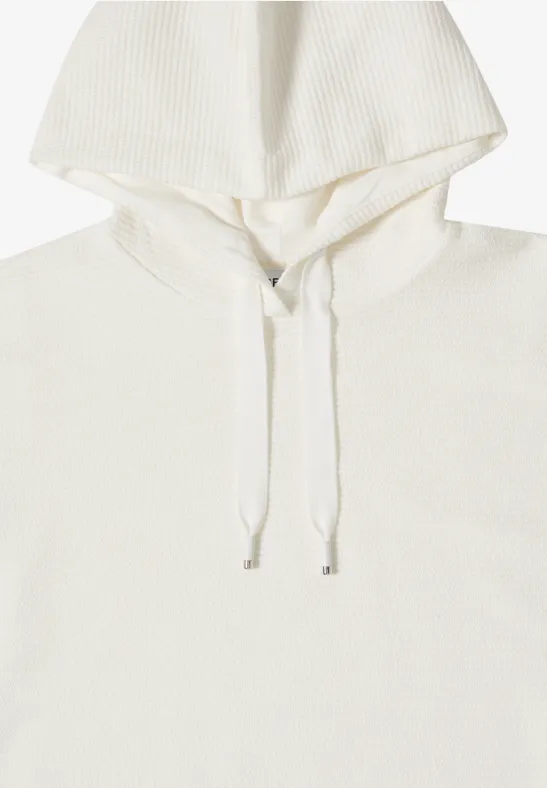 Hoodie Shirt in Unifarbe vanilla white