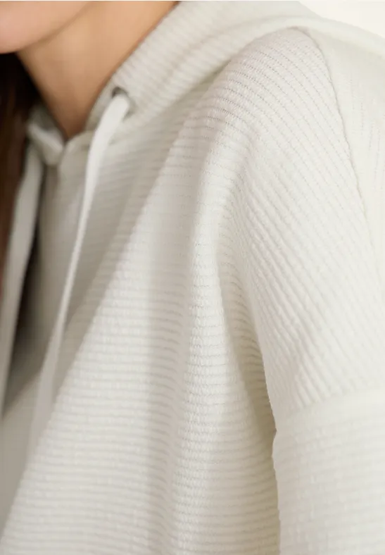 Hoodie Shirt in Unifarbe vanilla white