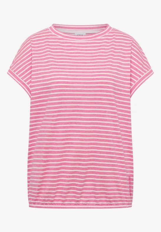 Gestreiftes T-Shirt beetroot pink