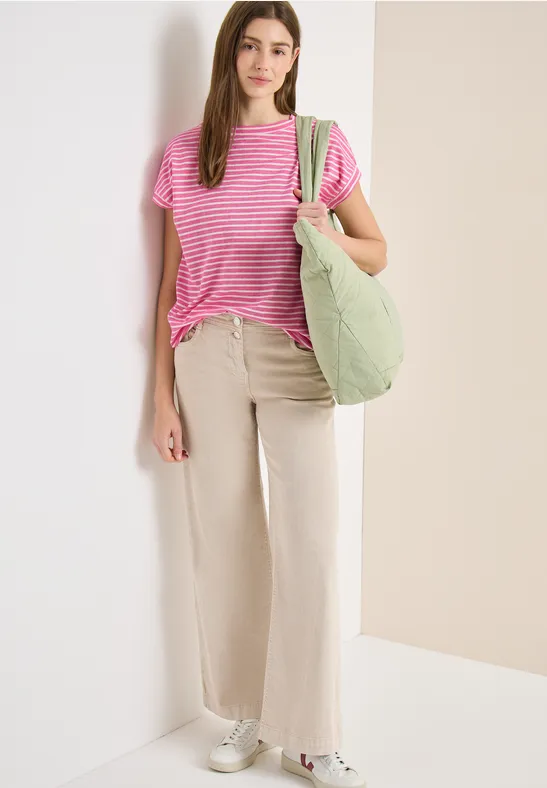 Gestreiftes T-Shirt beetroot pink