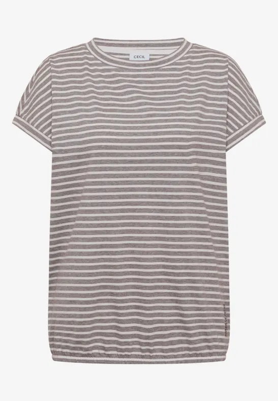 Koszulka w paski macchiato brown