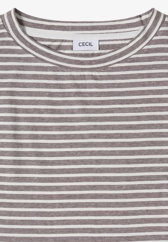 Koszulka w paski macchiato brown
