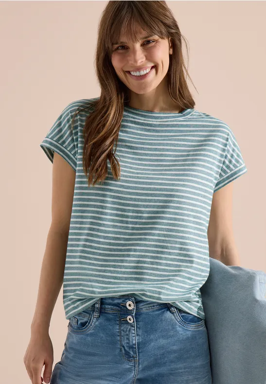 Kurzarm T-Shirt mit elastischem Saum jungle green