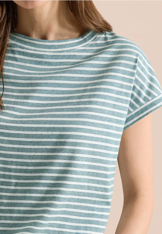 Kurzarm T-Shirt mit elastischem Saum jungle green