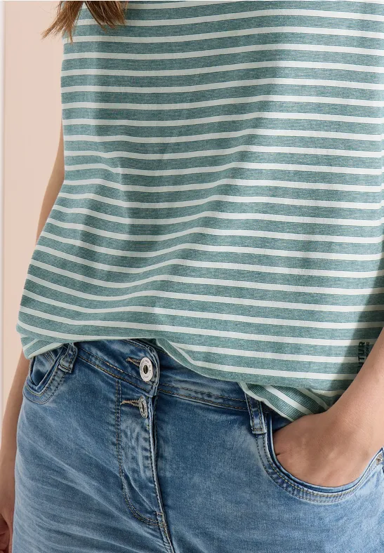 Kurzarm T-Shirt mit elastischem Saum jungle green