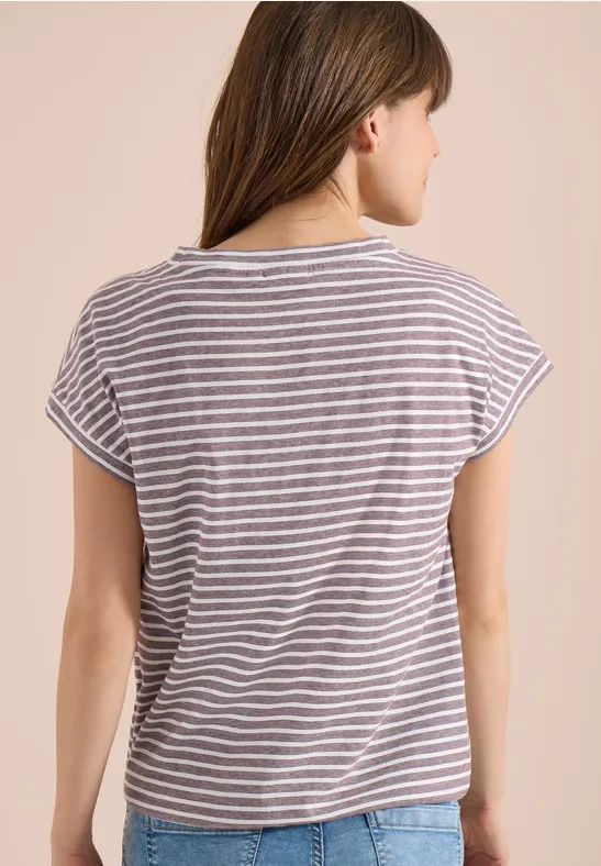 Gestreept shirt sweet grape red