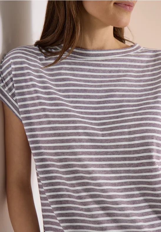 Gestreept shirt sweet grape red