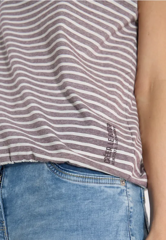 Gestreept shirt sweet grape red