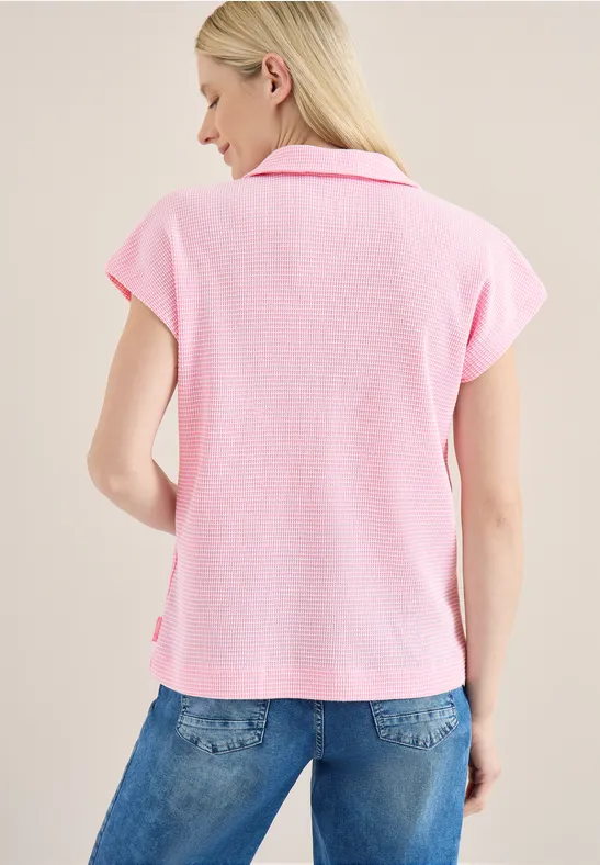 Two-Tone Poloshirt light blush rose