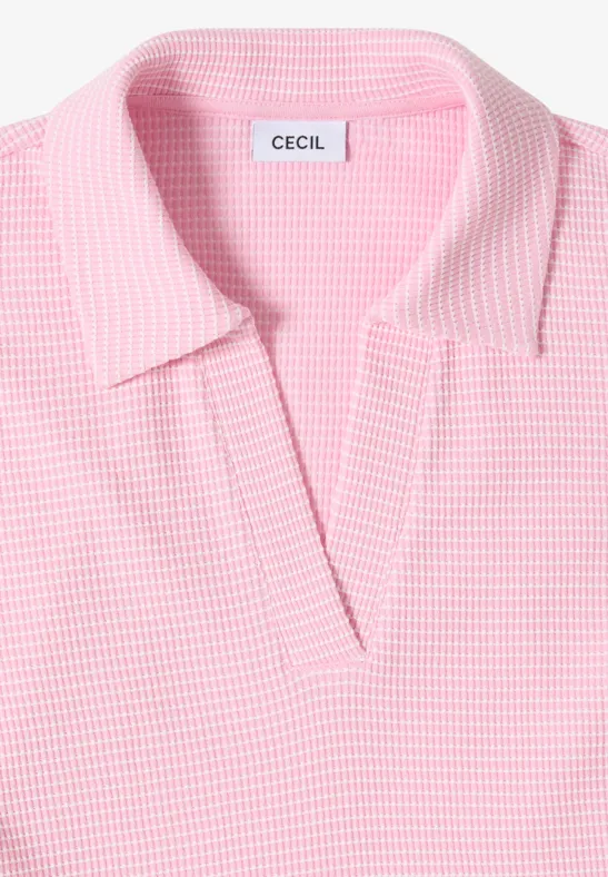 Two-Tone Poloshirt light blush rose
