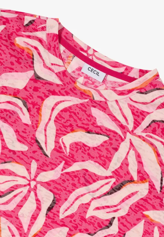 Ausbremmer Shirt mit Print beetroot pink