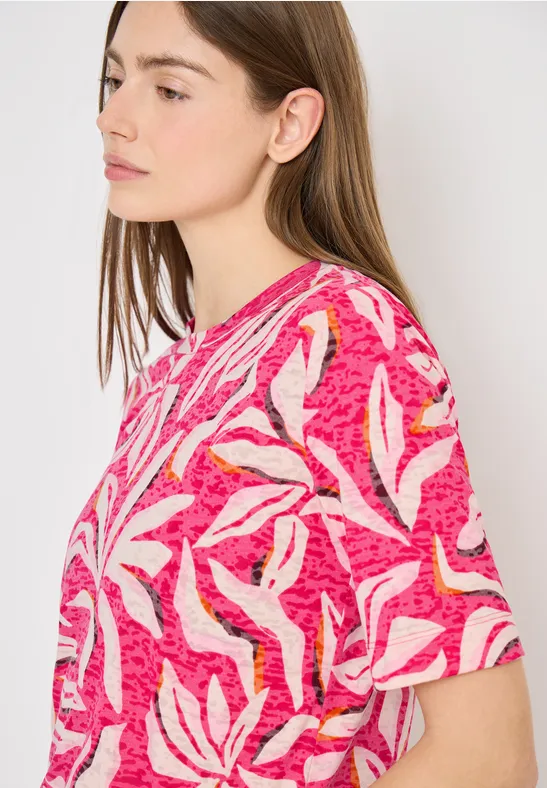 Ausbremmer Shirt mit Print beetroot pink