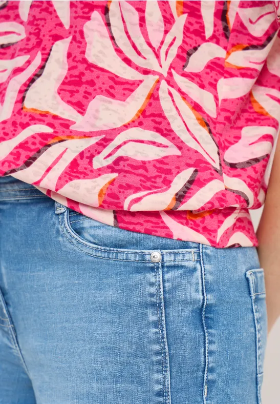 Ausbremmer Shirt mit Print beetroot pink