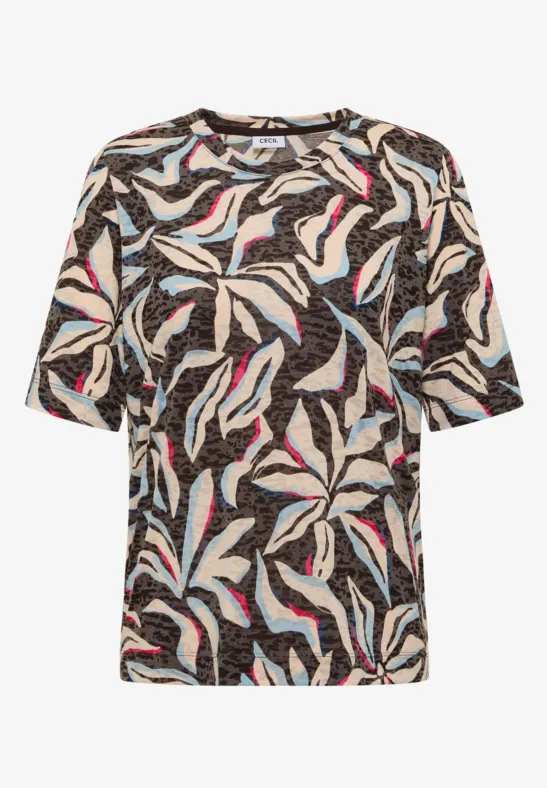 Ausbremmer Shirt mit Print macchiato brown