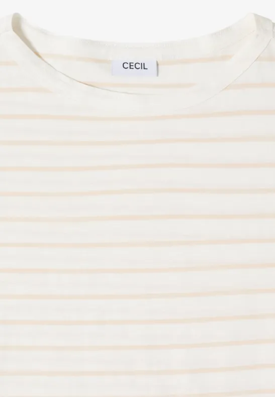 Gestreiftes T-Shirt vanilla white