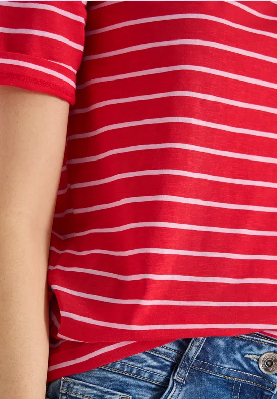 T-shirt à rayures glazed apple red