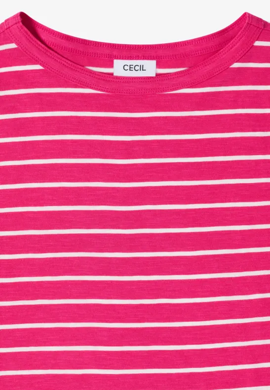 Gestreiftes T-Shirt beetroot pink