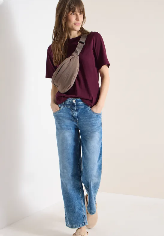 T-shirt en couleur unie sweet grape red