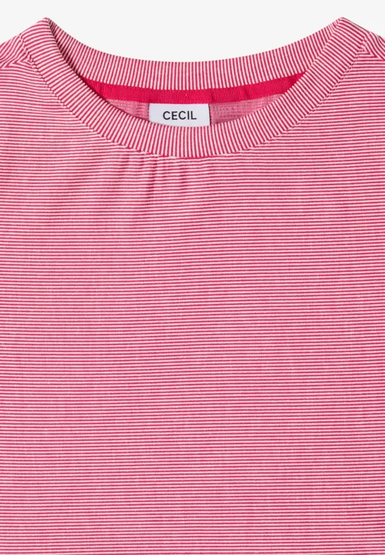 Koszulka w paski beetroot pink