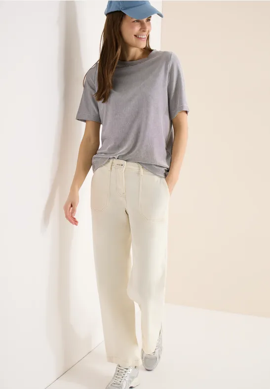 Gestreiftes T-Shirt macchiato brown