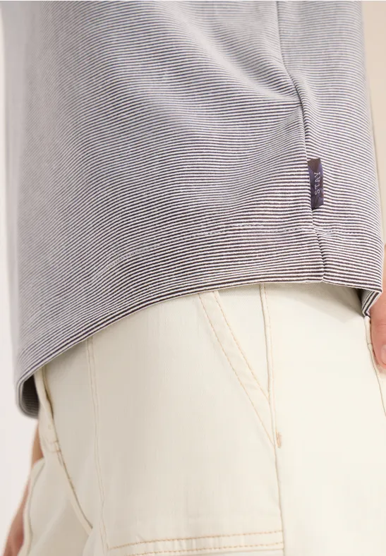 Gestreiftes T-Shirt macchiato brown