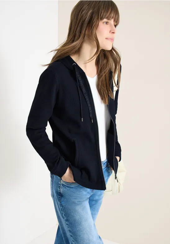 Langarm Jacke mit Kapuze und Taschen universal blue