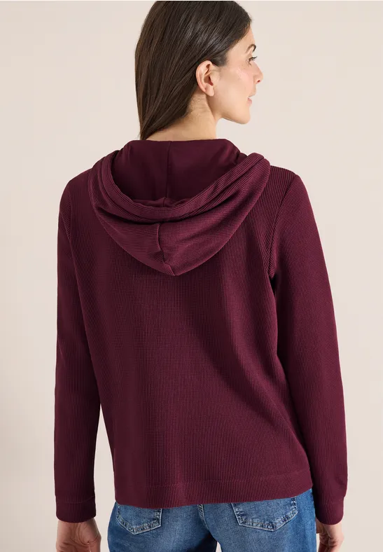 Veste à manches longues avec capuche et poches sweet grape red