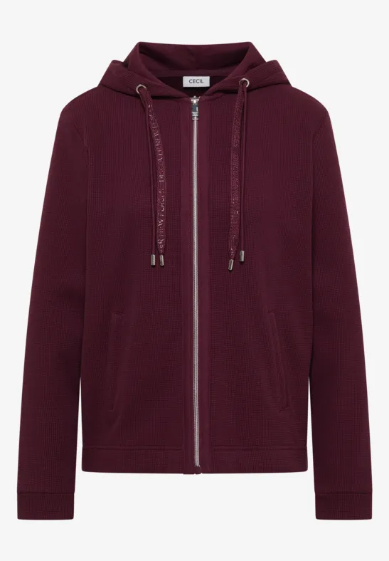 Veste à manches longues avec capuche et poches sweet grape red