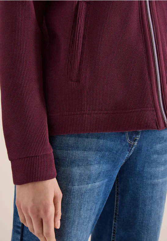 Veste à manches longues avec capuche et poches sweet grape red