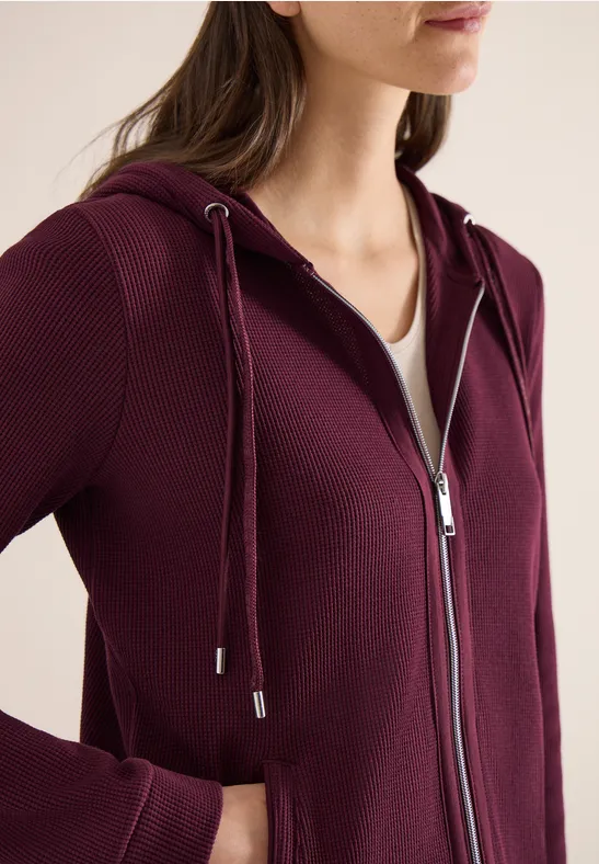 Veste à manches longues avec capuche et poches sweet grape red
