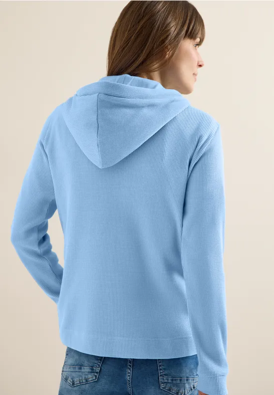Langarm Jacke mit Kapuze und Taschen sporty light blue